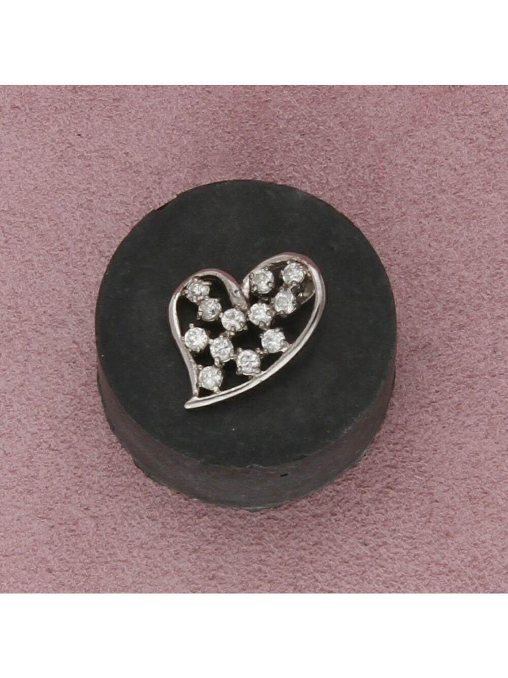 sterling silver round-cut cz cluster heart pendant